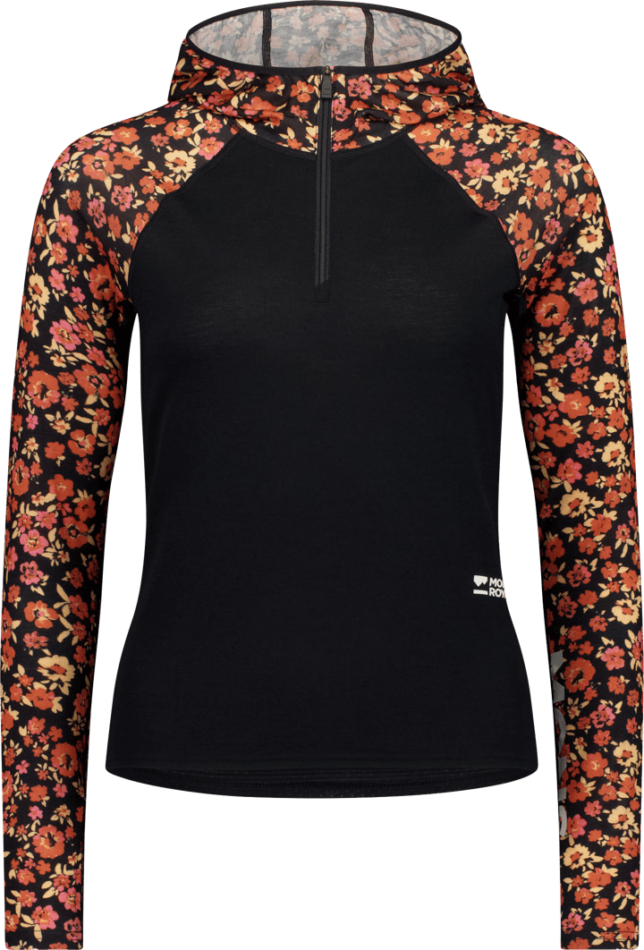 Mons Royale Women´s Bella Merino Hood Long Sleeve Ditzy Camo/black Mons Royale