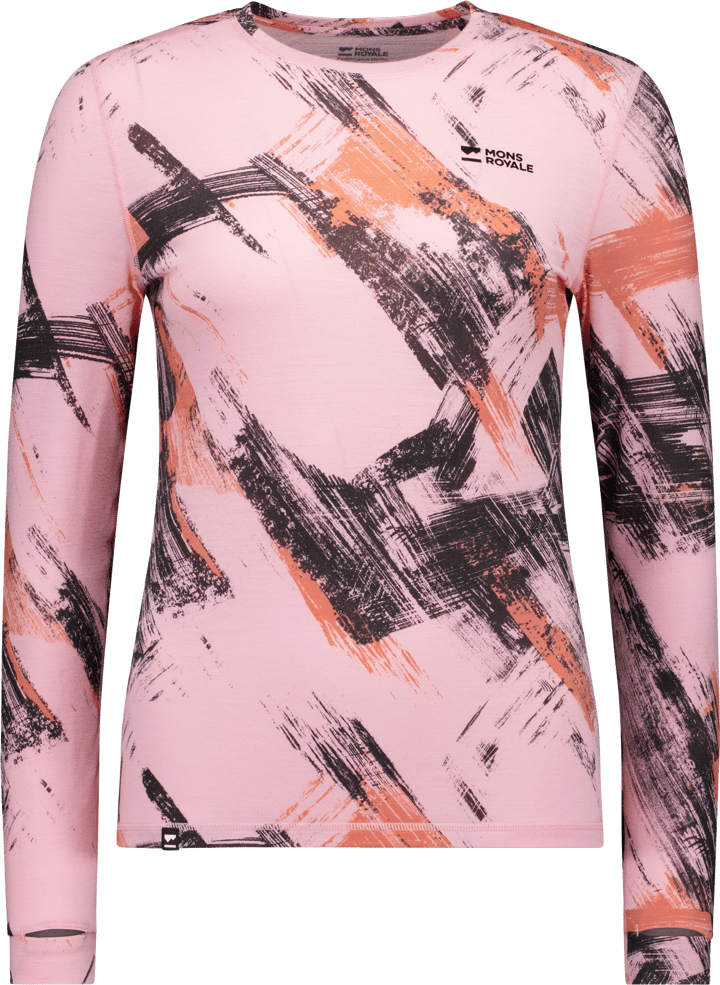 Mons Royale Women´s Cascade Merino Base Layer Long Sleeve Paintbrush Pink Mons Royale