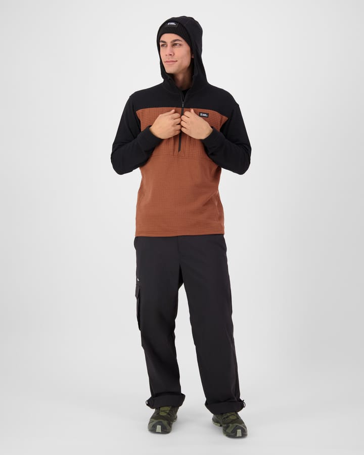 Mons Royale Men´s Offgrid Fleece 1/2 Zip Long Sleeve Dark Clay/black Mons Royale