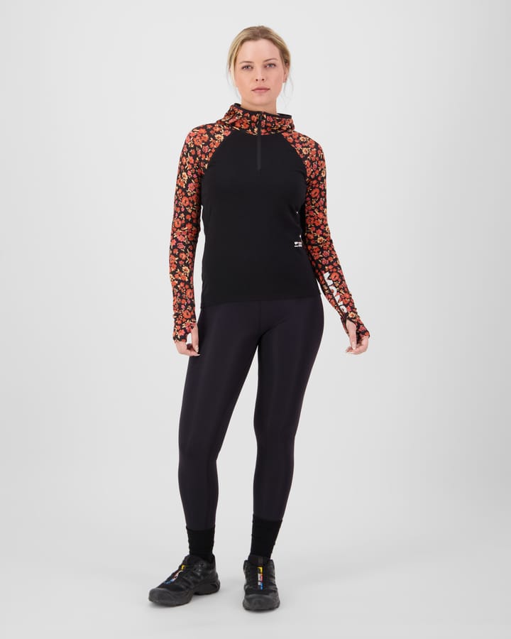 Mons Royale Women´s Bella Merino Hood Long Sleeve Ditzy Camo/black Mons Royale
