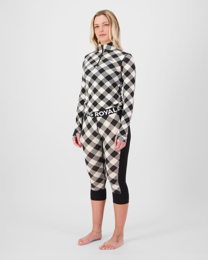 Mons Royale Women´s Cascade Merino Base Layer 3/4 Legging Check/black Mons Royale
