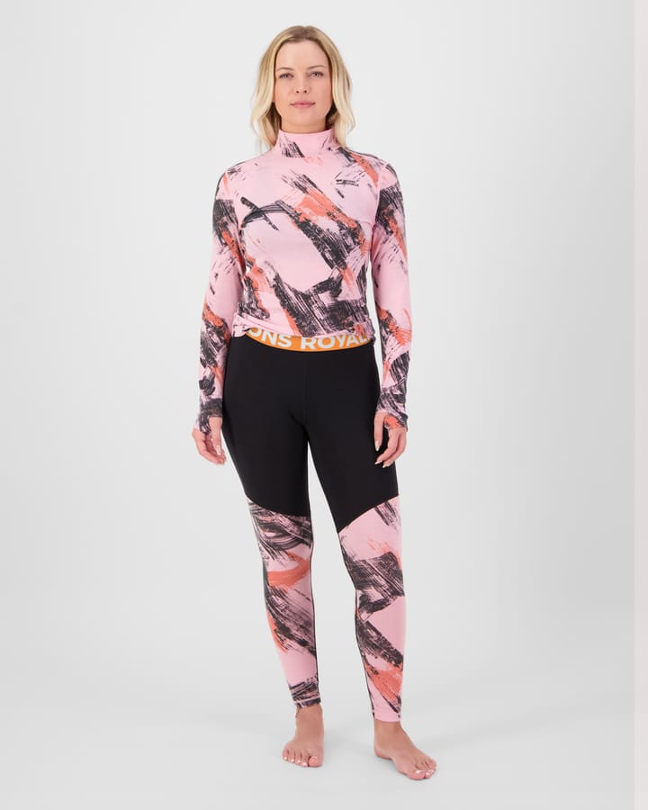 Mons Royale Women´s Cascade Merino Base Layer Legging Paintbrush Pink/black Mons Royale