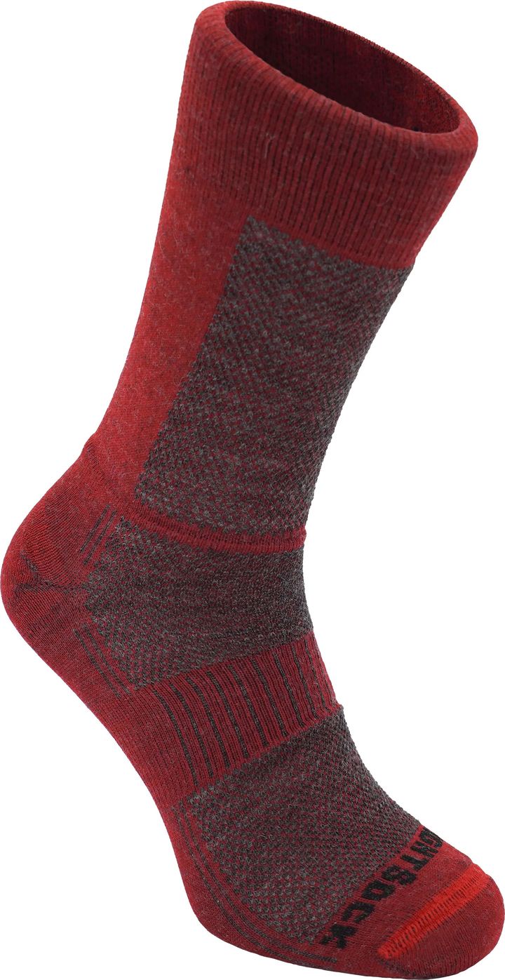 Wrightsock Merino Coolmesh II Crew Anti Blister System Grey/Fire Wrightsock