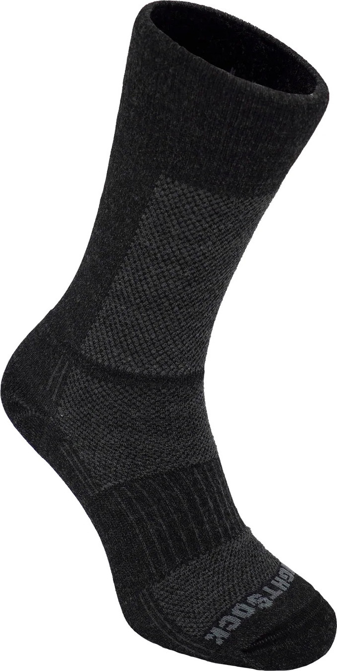 Wrightsock Merino Coolmesh II Merino Wool Crew Anti Blister System  Grey/Black