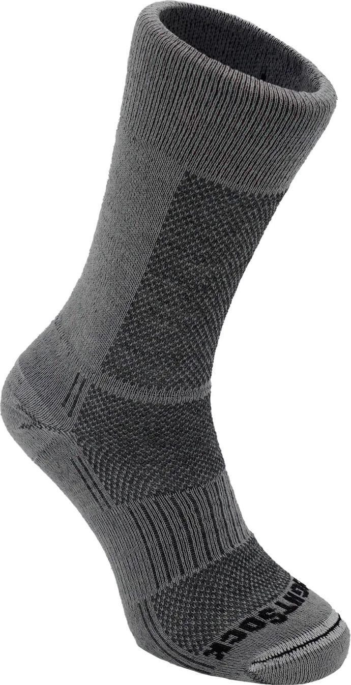 Wrightsock Merino Coolmesh II Merino Wool Crew Anti Blister System Grey/Smoke Wrightsock