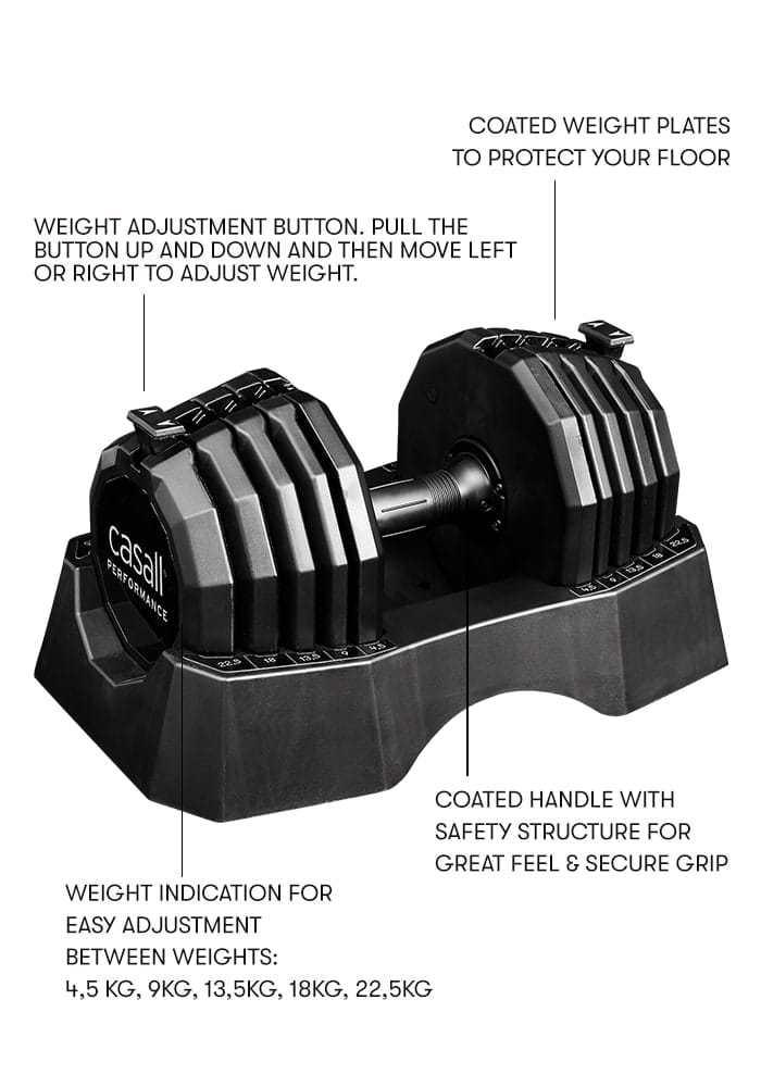 Casall Prf Adjustable Dumbbell Set 22 Black Casall Casall Prf Adjustable Dumbbell Set 22 Black Casall