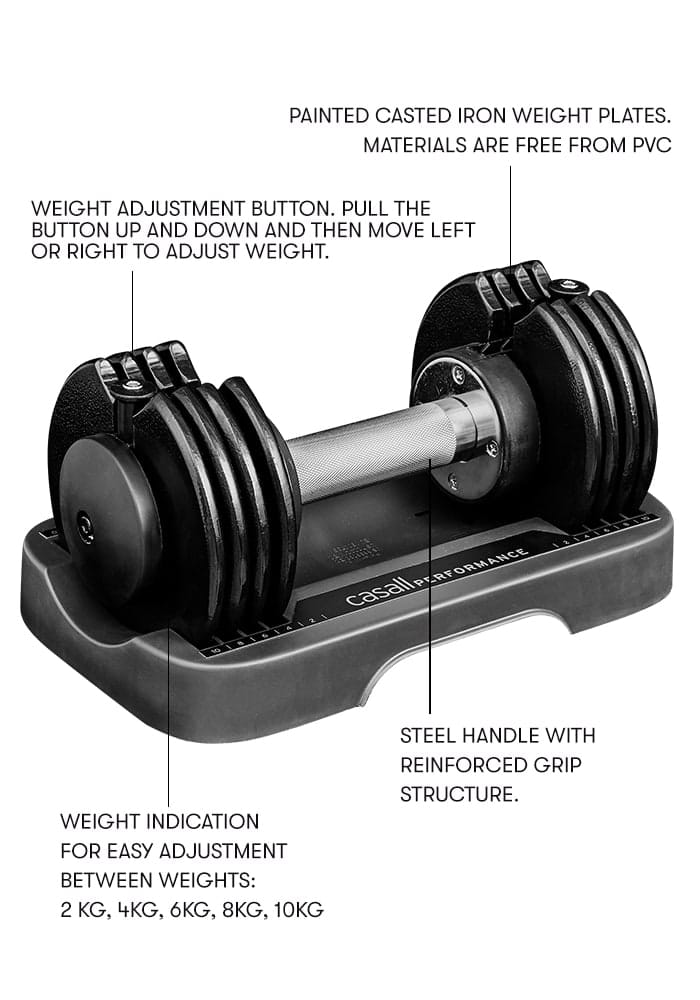 Casall Prf Adjustable Dumbbells 1x10k Black Casall Casall Prf Adjustable Dumbbells 1x10k Black Casall