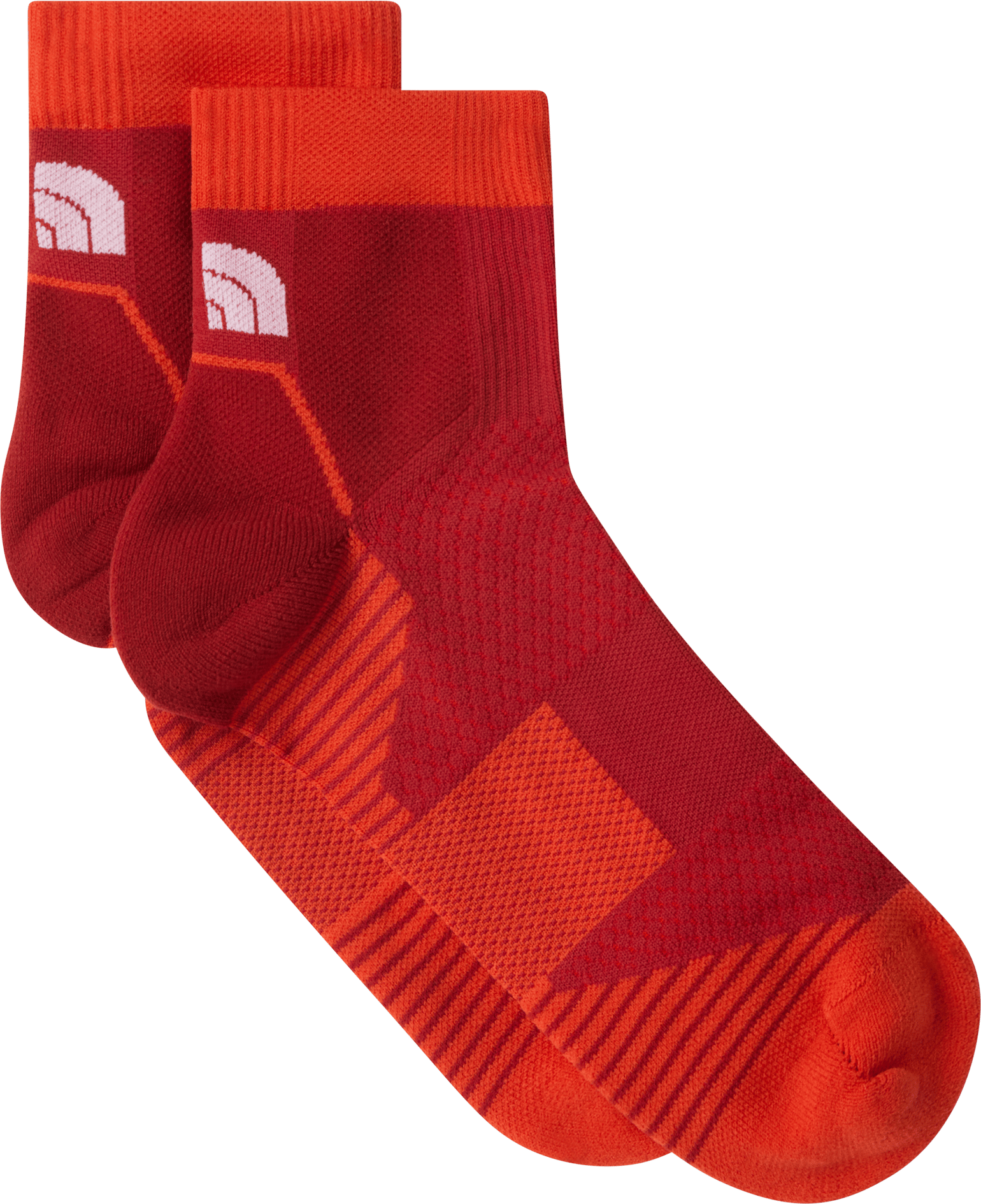 The North Face Trail Run Quarter Socks Iron Clay/lava Red