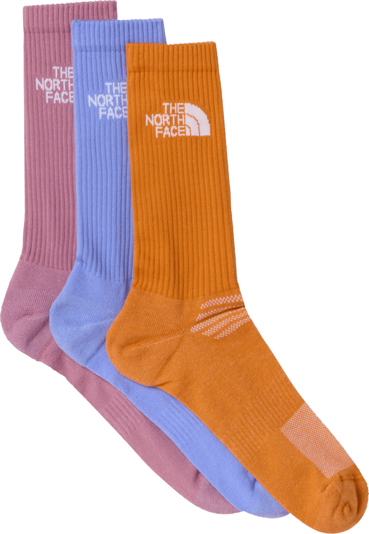 The North Face Multi Sport Cushion Crew Socks 3-Pack Periwinkle Glow/Dust Orange/Hush Lavender The North Face