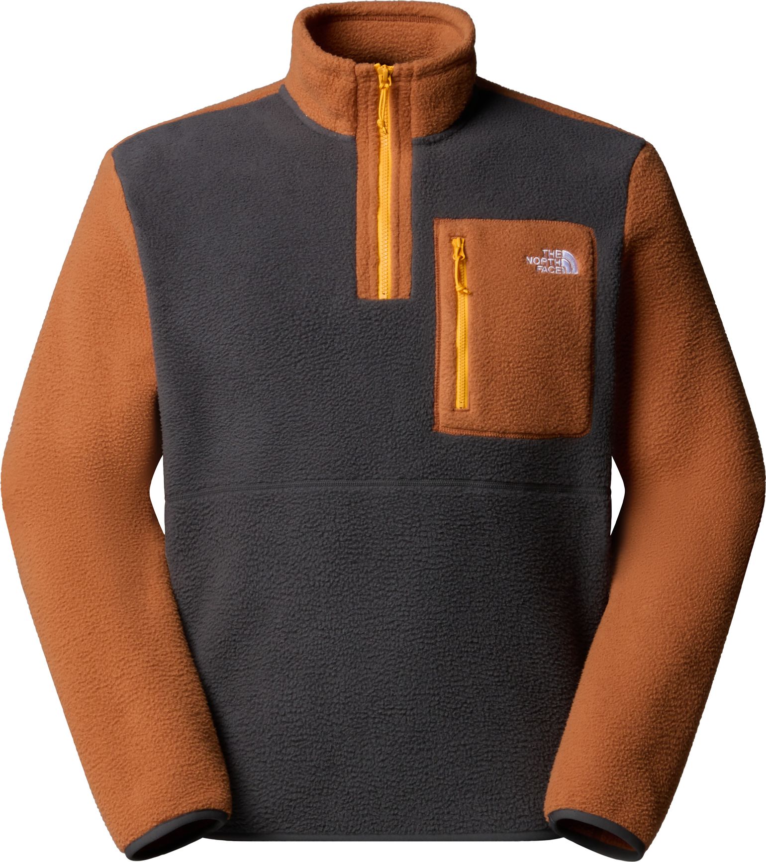 The North Face Men's Yumiori 1/4 Zip Fleece Jacket Asphalt Grey/Burnt Umber