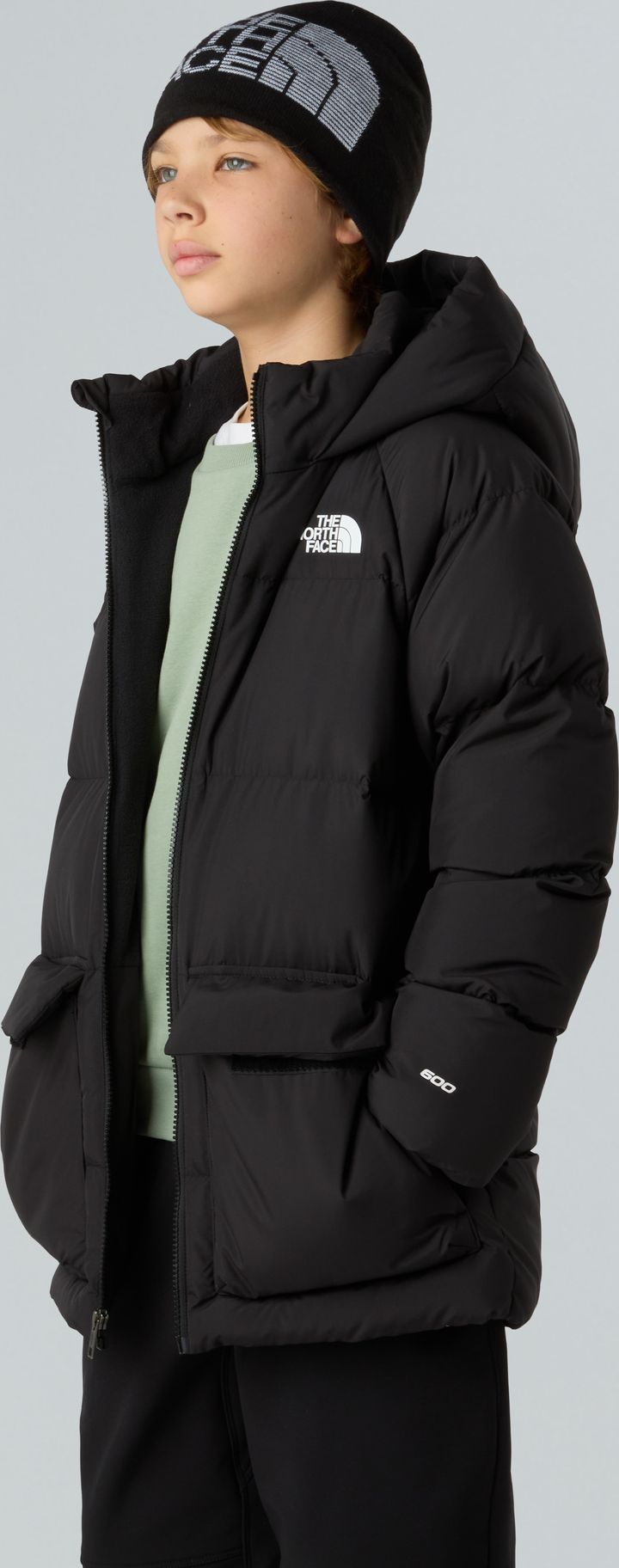 The North Face Teens' North Down Fleece-Lined Short Parka TNF Black The North Face