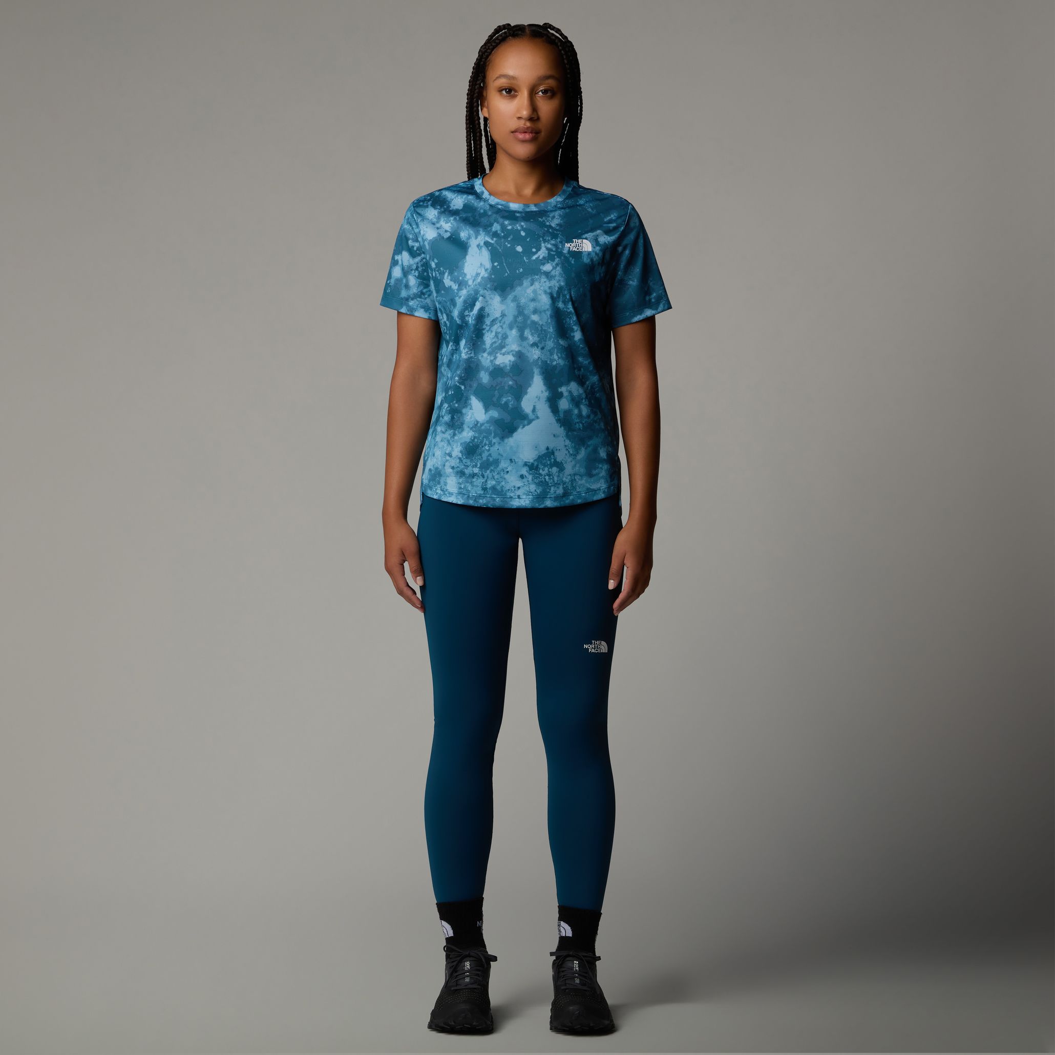 【The North Face】 W'S VENTRUN S/S R/TEE - POWDER_BLUE The North Face Women's Chest Logo Everyday Insulated Jacket