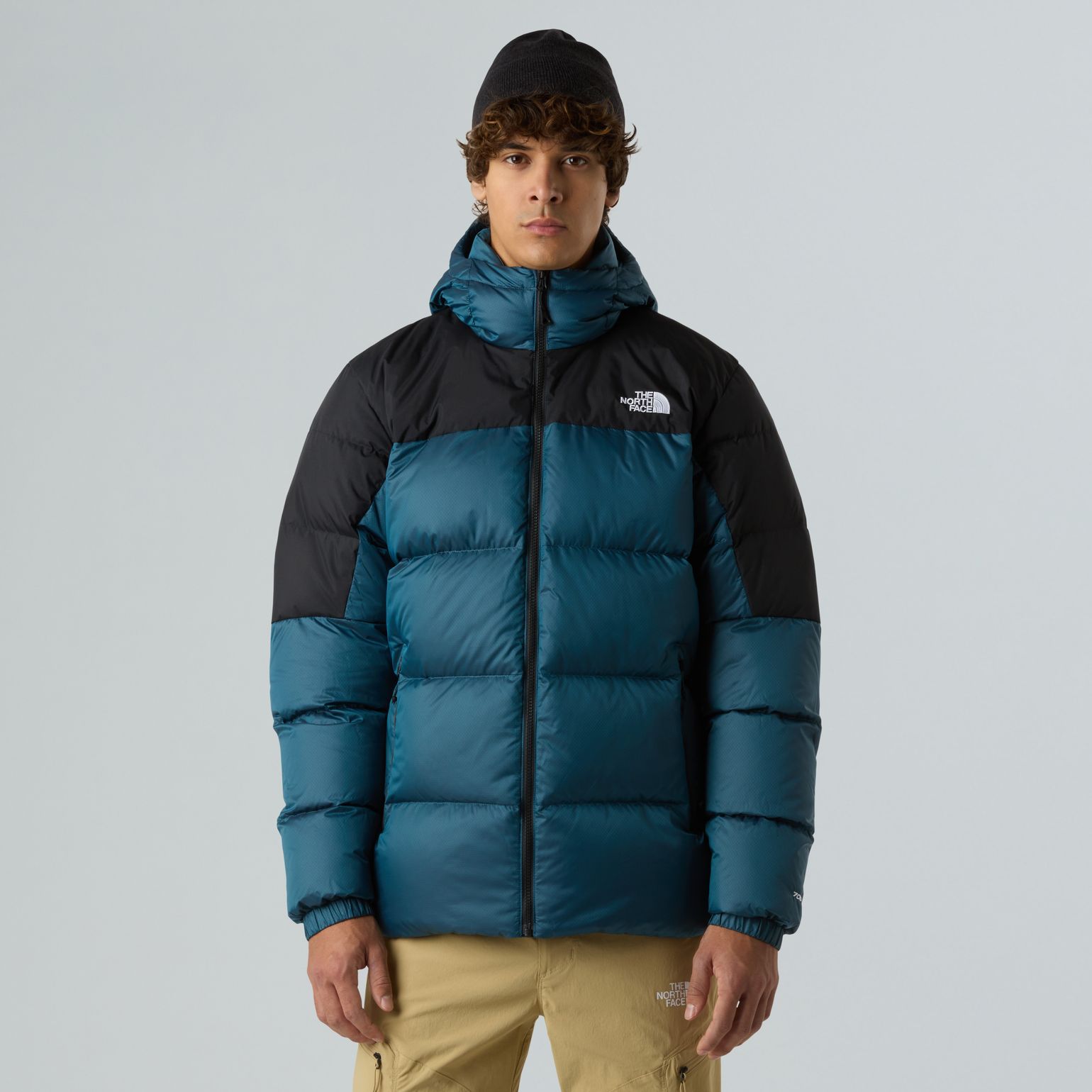 The North Face Men's Diablo Down 2.0 Hooded Jacket Dusk Blue Black Heather/TNF Black