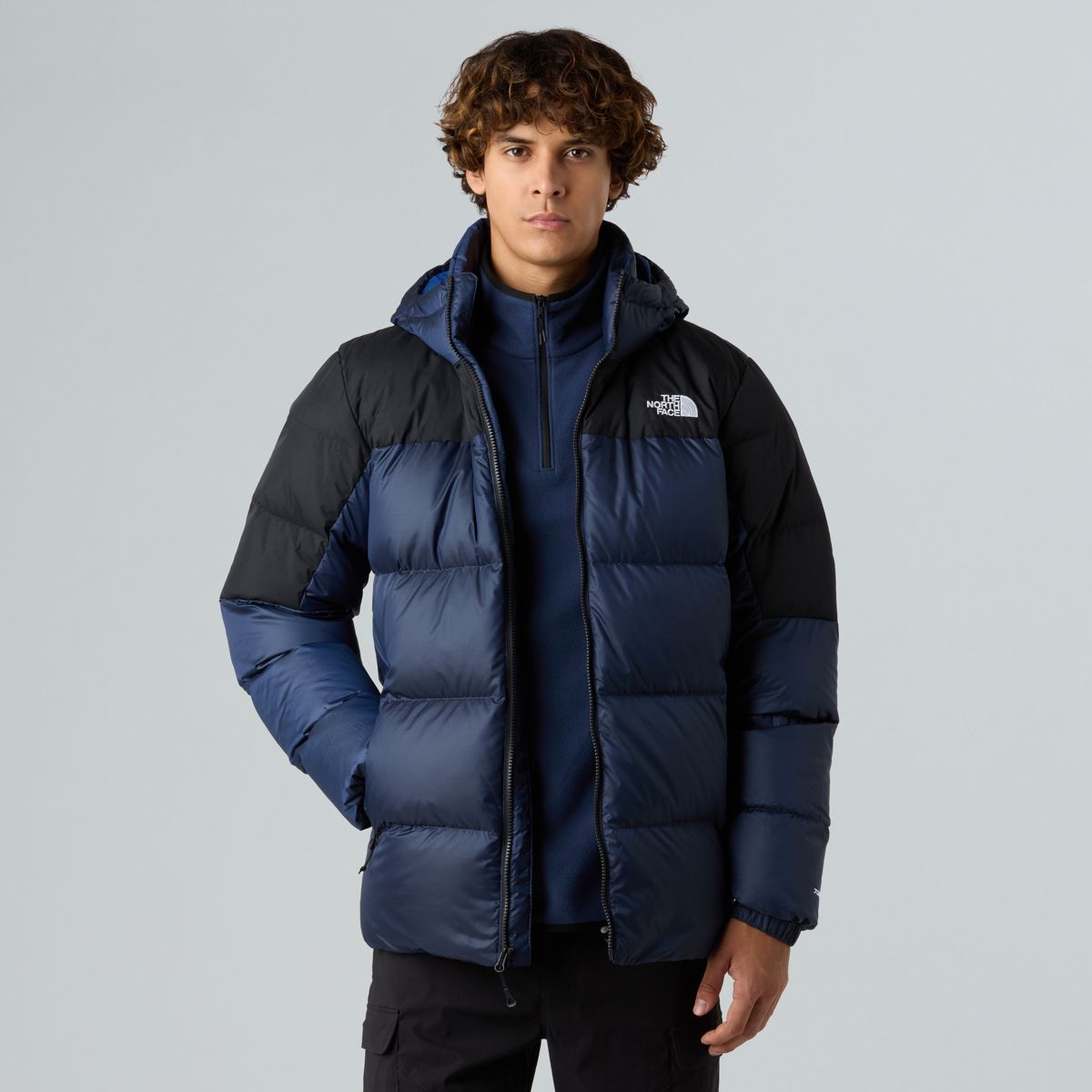 The North Face Men's Diablo Down Hoodie Estate Blue Black Heather/tnf Black/recycled Down