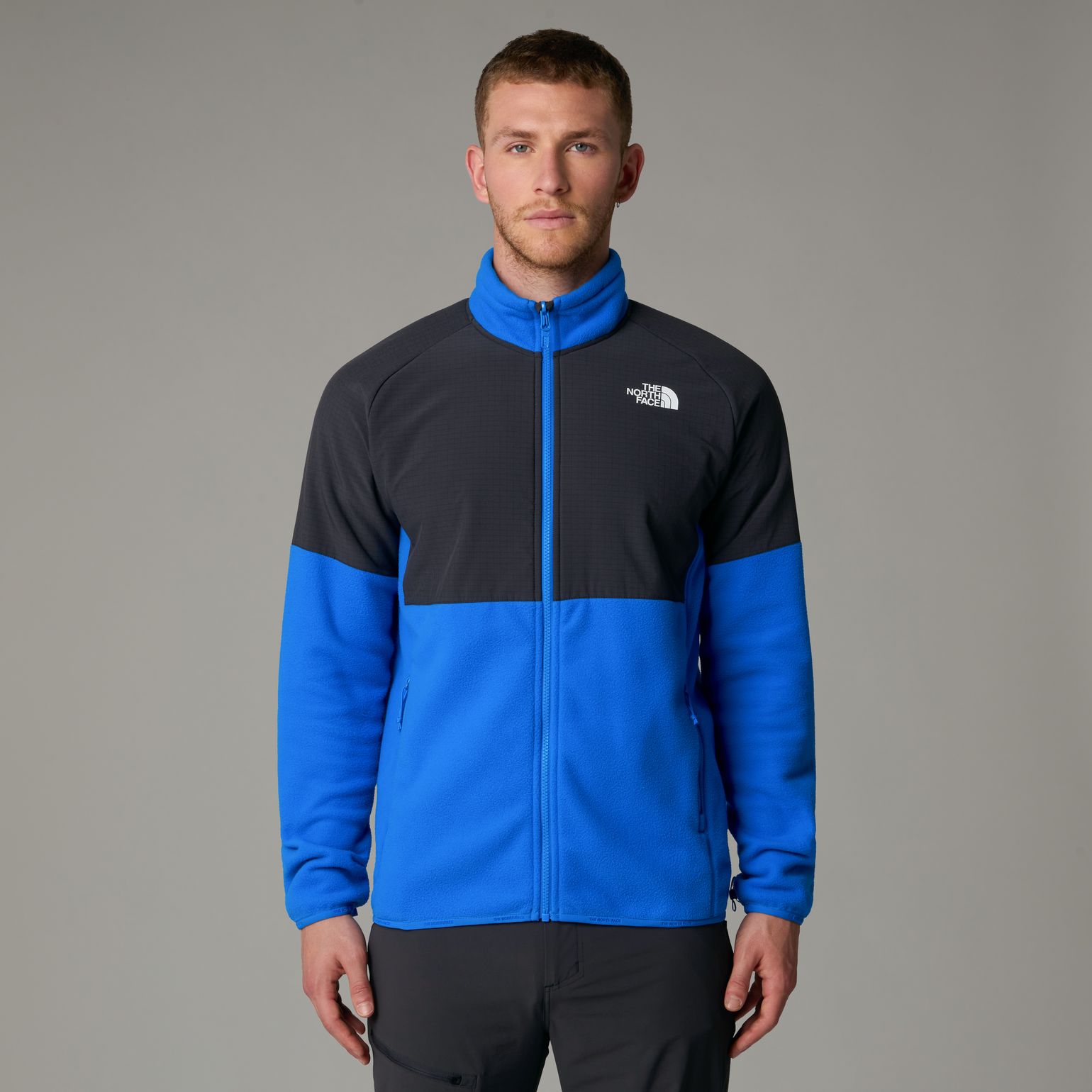 The North Face Men's Glacier Heavyweight Full Zip Fleece Hero Blue/Asphalt Grey/TNF Black