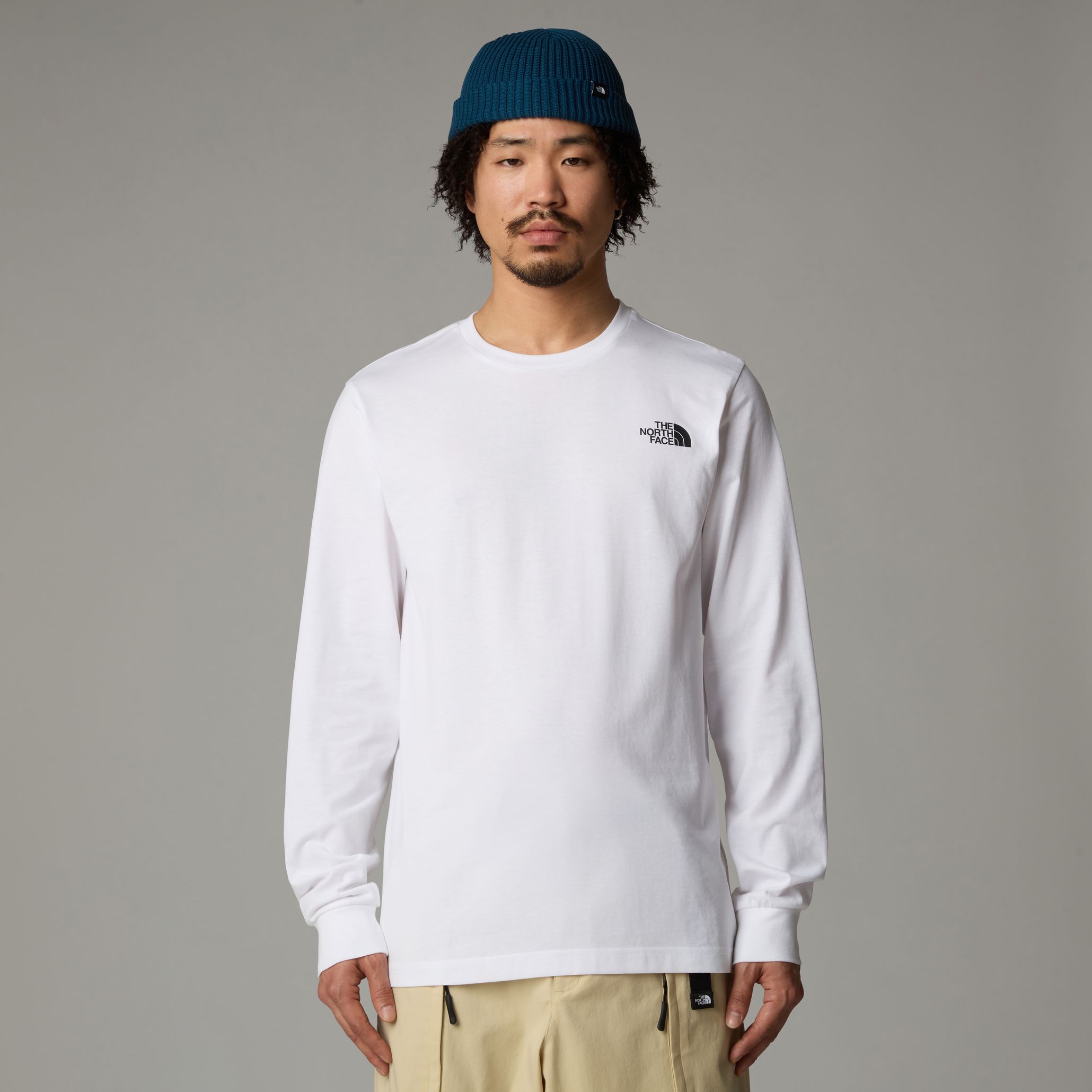 ☆THE NORTH FACE☆ White Label TNF Crew Long Sleeve T-shirt The North Face TNF™ Terry Crew Gardenia White SM at Amazon