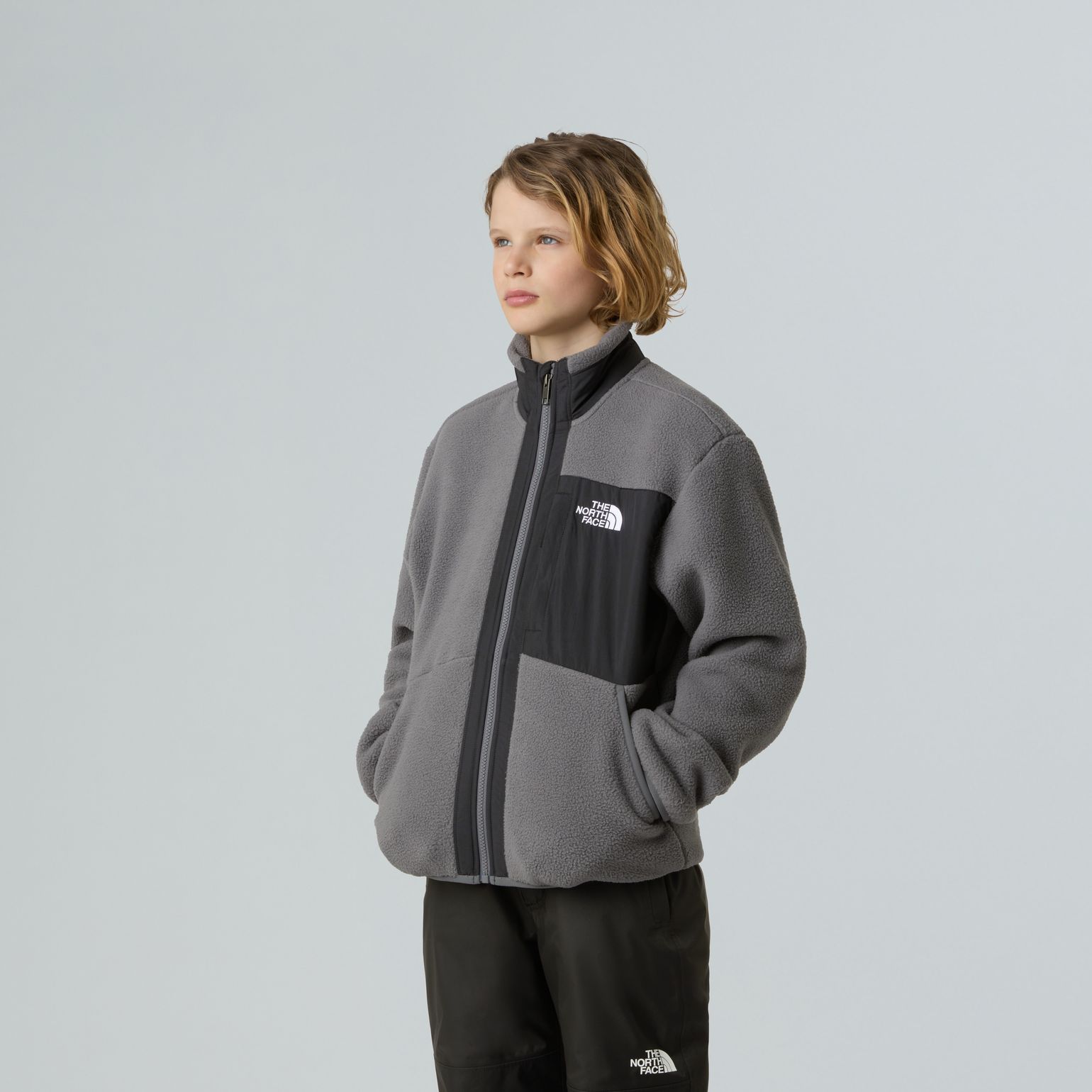 The North Face Boys' Yumiori Full Zip Jacket Smoked Pearl/TNF Black