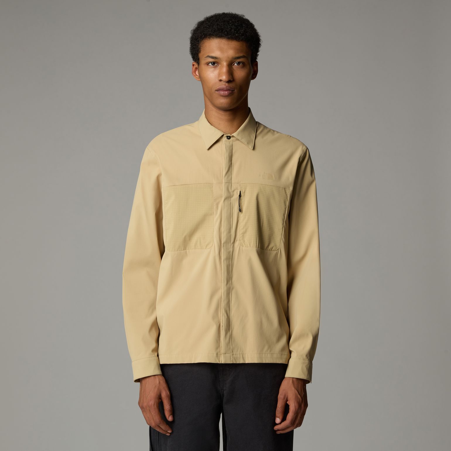 The North Face Men's Lightrange Long Sleeve Shirt Khaki Stone