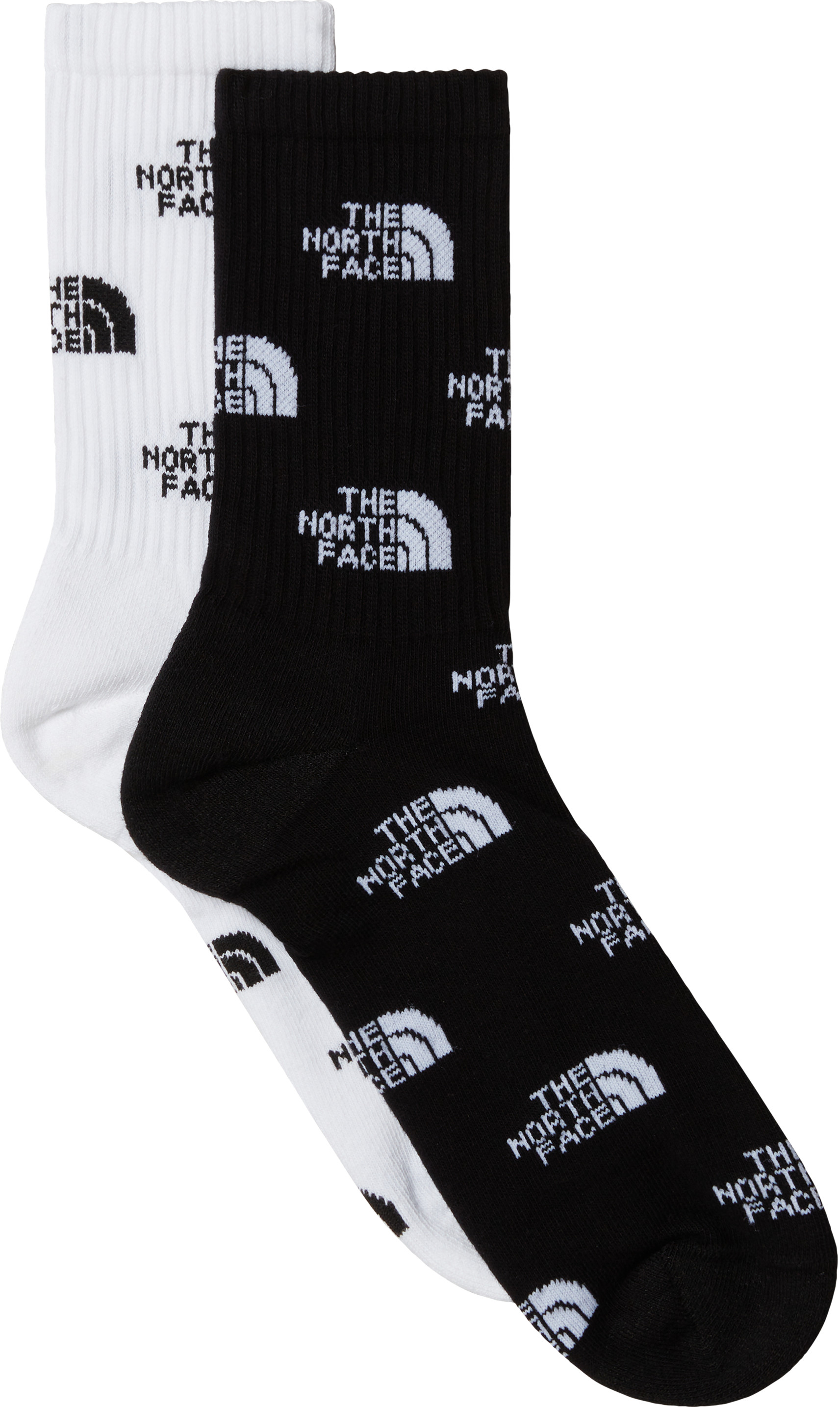 The North Face Everyday Crew Logo Socks - 2p TNF Black/TNF White Hverdagssokker L (44-46)
