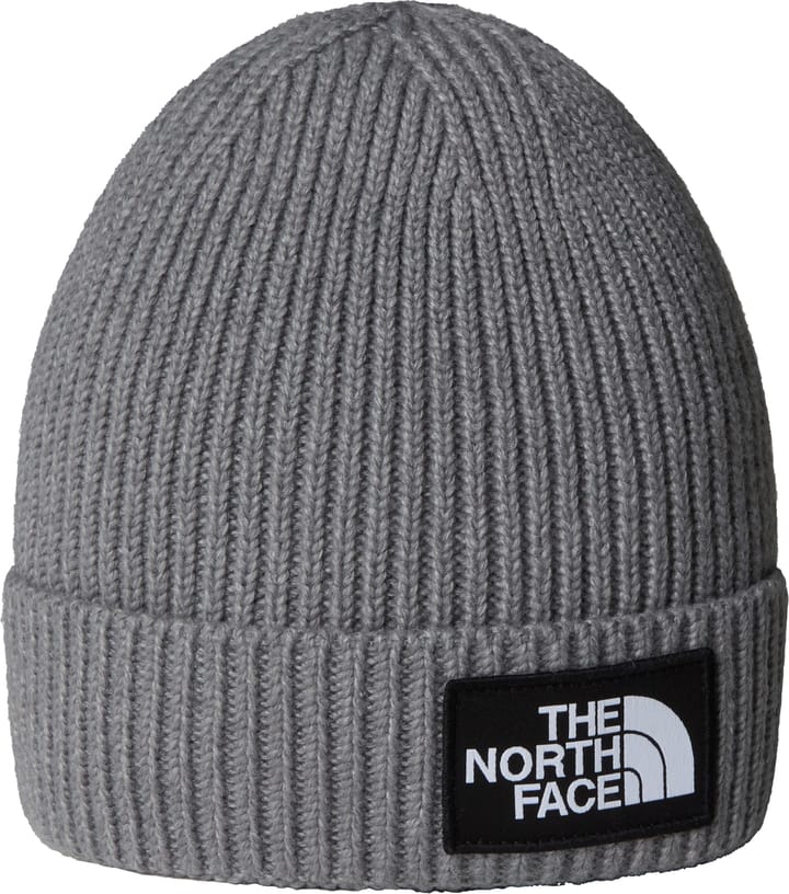The North Face Kids' TNF Logo Box Cuffed Beanie TNF Medium Grey Heather The North Face