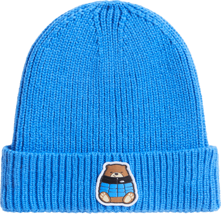 The North Face Kids' TNF Logo Box Cuffed Beanie Active Blue/Nuptse Bear Patch The North Face