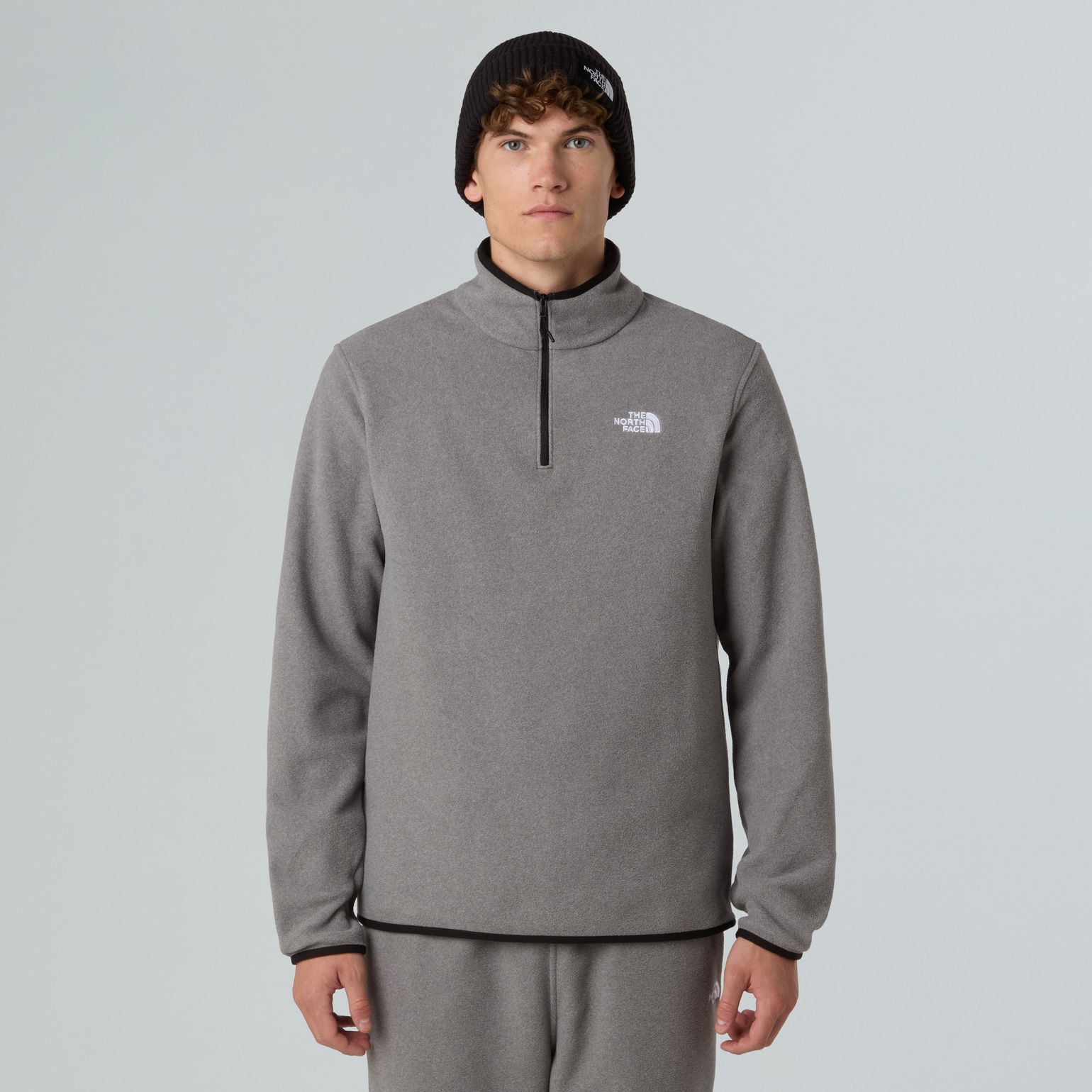 The North Face Men's Glacier Fleece 1/4 Zip Jacket TNF Mid Grey Heather
