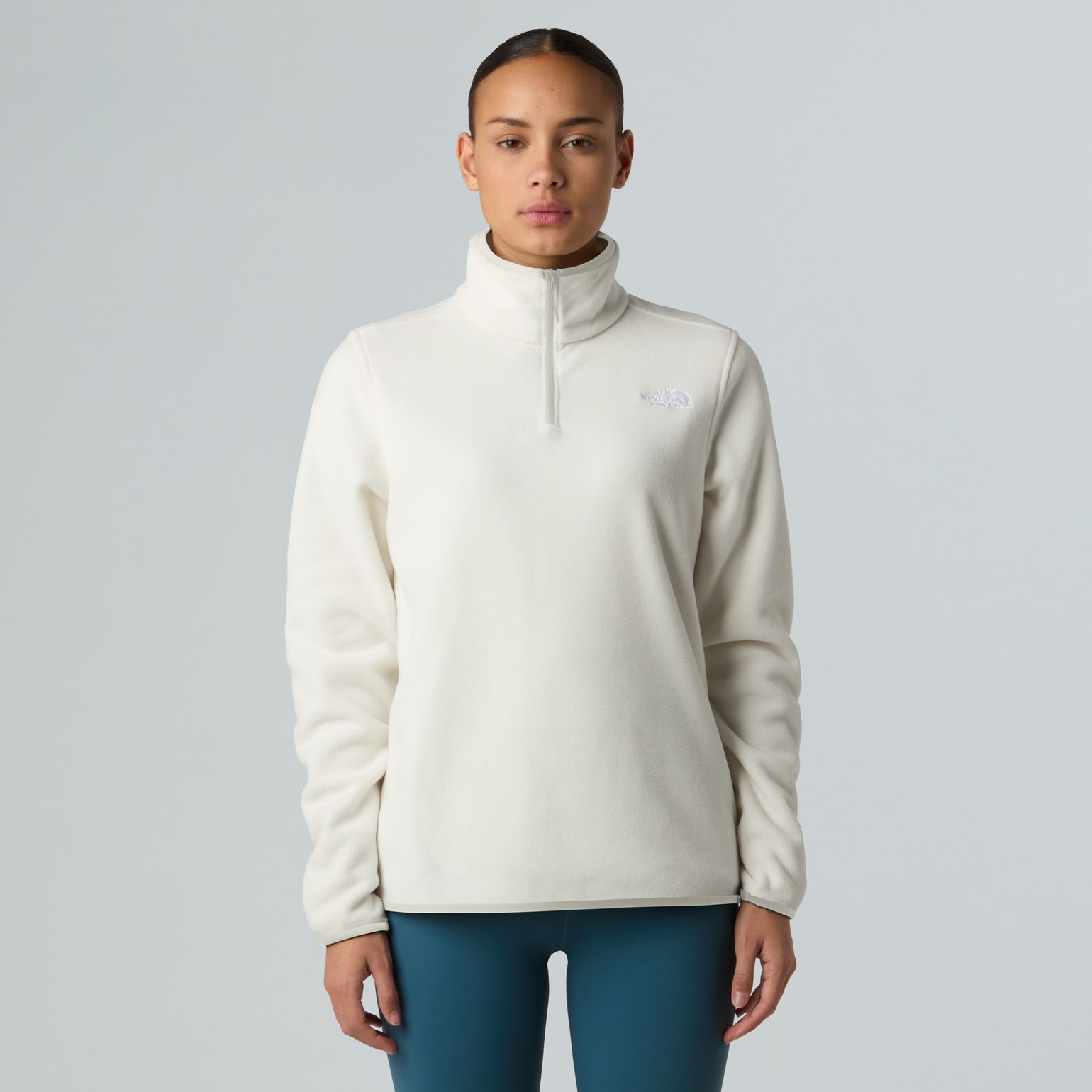 The North Face Women's Glacier Fleece 1/4 Zip Jacket White Dune
