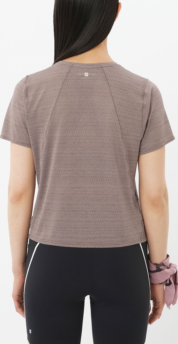 Salomon Women's Shakeout Air Cropped Tee Iron/ Salomon