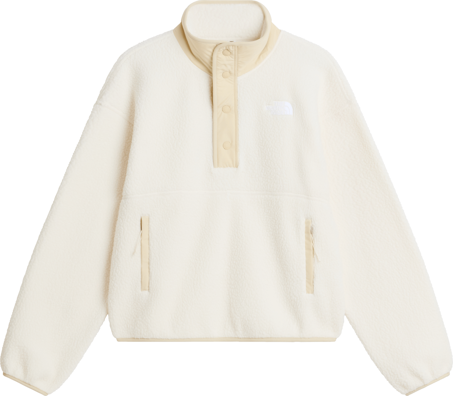 The North Face Women's Cragmont 1/2 Snap Fleece Jacket White Dune/Desert Stone