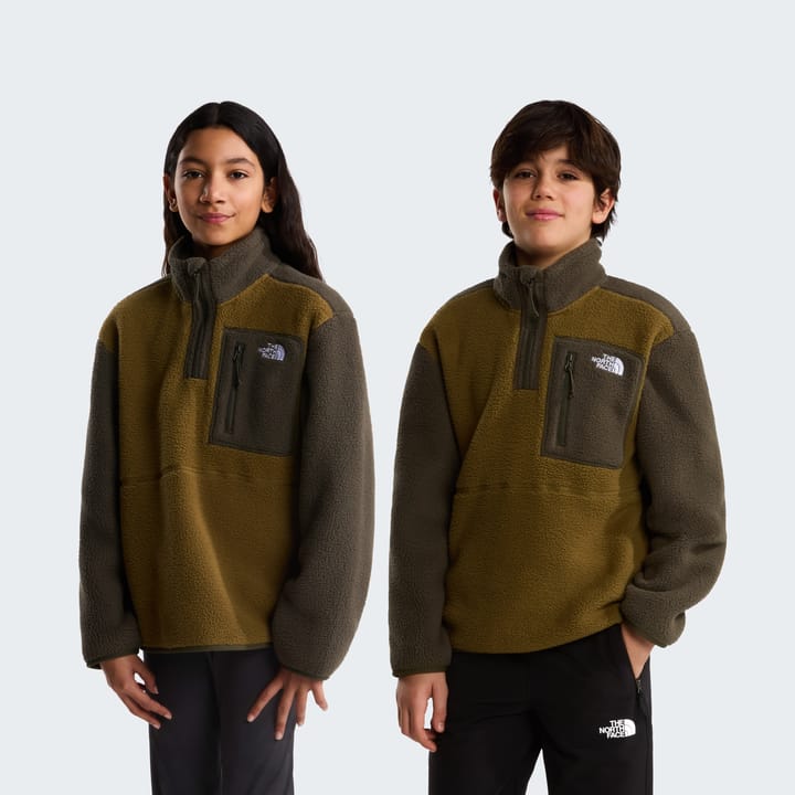 The North Face Teens' Yumiori 1/4 Zip Fleece Jacket Caraway Seed/New Taupe Green The North Face