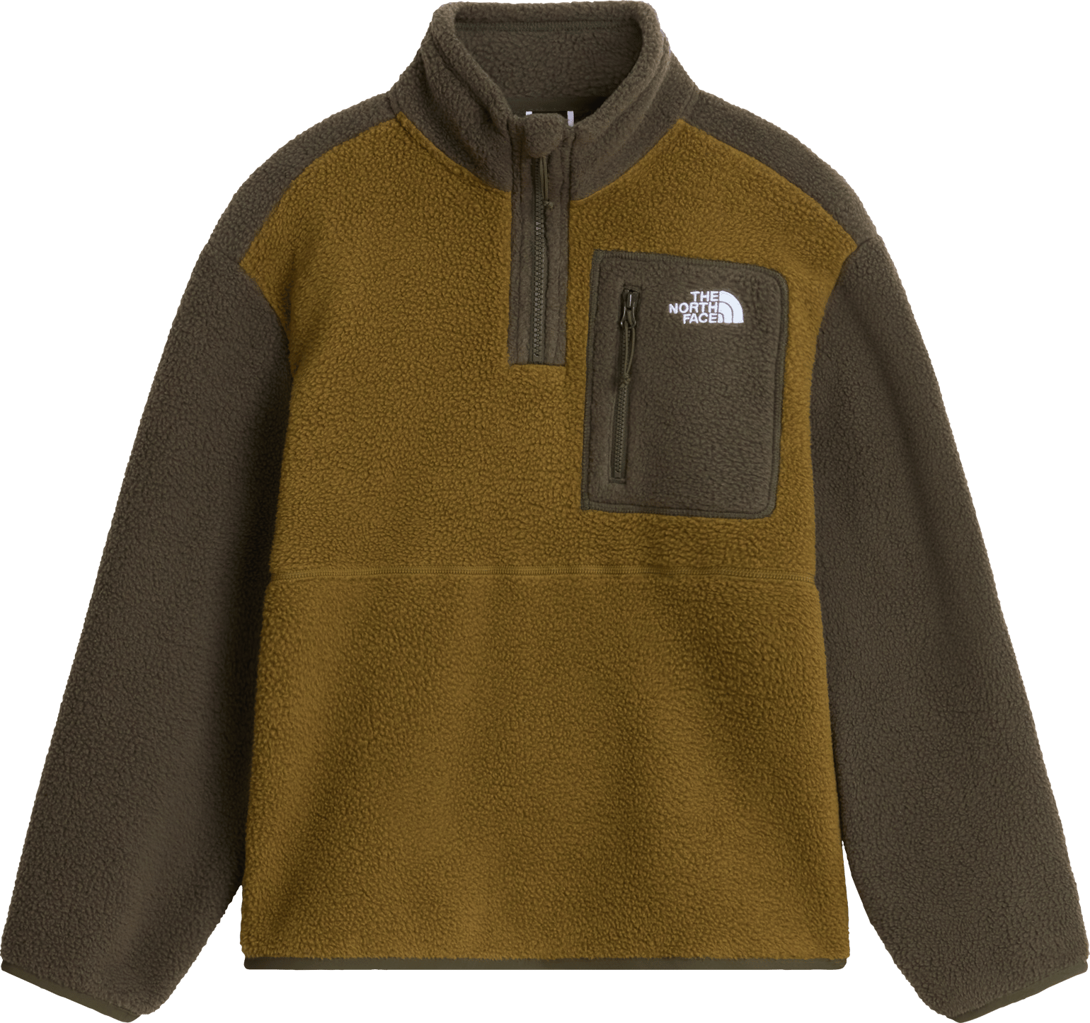 The North Face Teens' Yumiori 1/4 Zip Fleece Jacket Caraway Seed/New Taupe Green