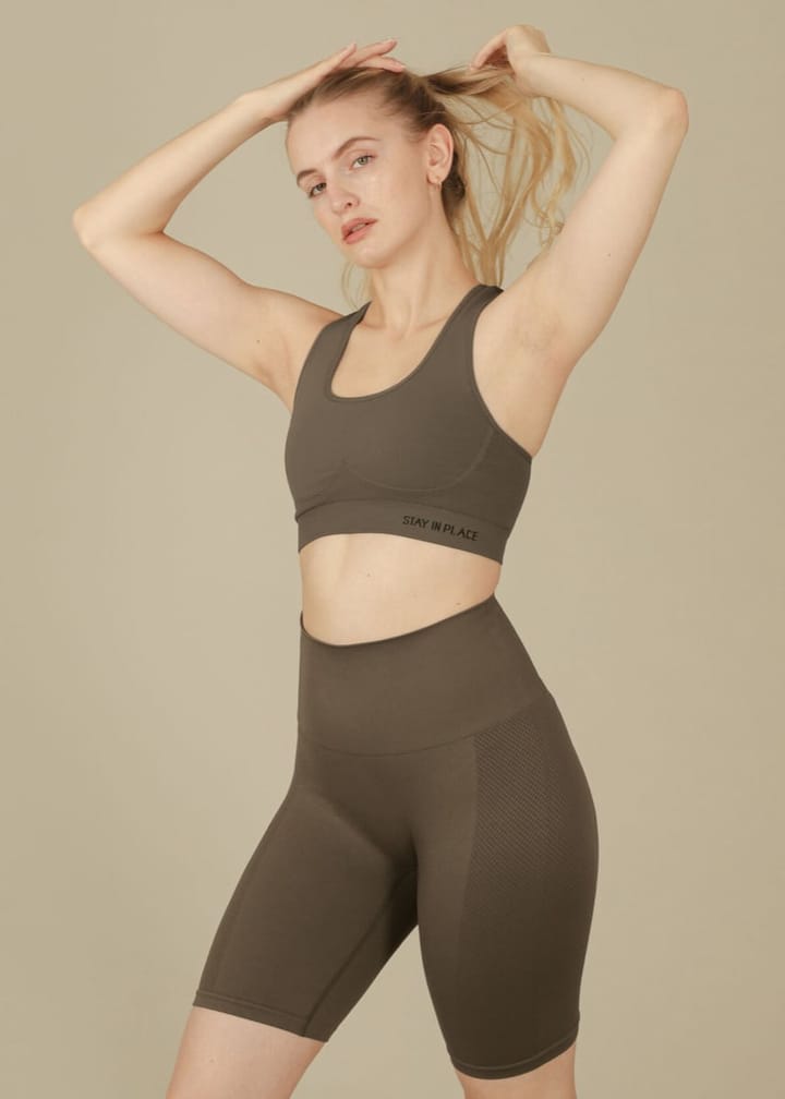 Stay In Place Rib Seamless Sports Bra Tarmac StayInPlace