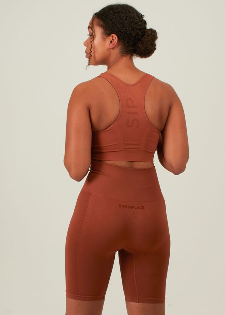 Stay In Place Rib Seamless Sports Bra Rusty Clay StayInPlace