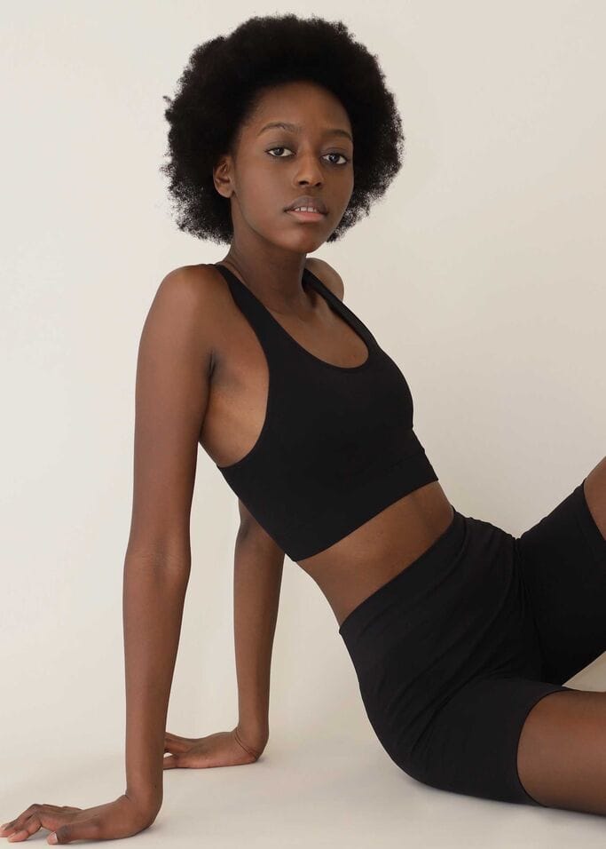 Stay In Place Rib Seamless Bra Black StayInPlace Stay In Place Rib Seamless Bra Black StayInPlace