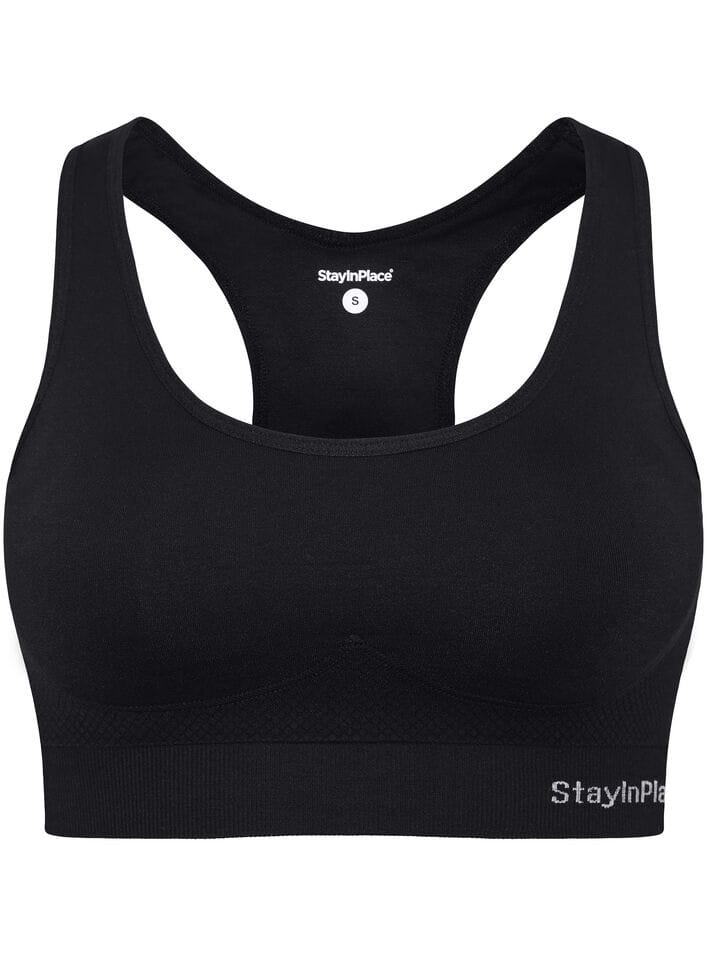 Stay In Place Rib Seamless Bra Black StayInPlace Stay In Place Rib Seamless Bra Black StayInPlace