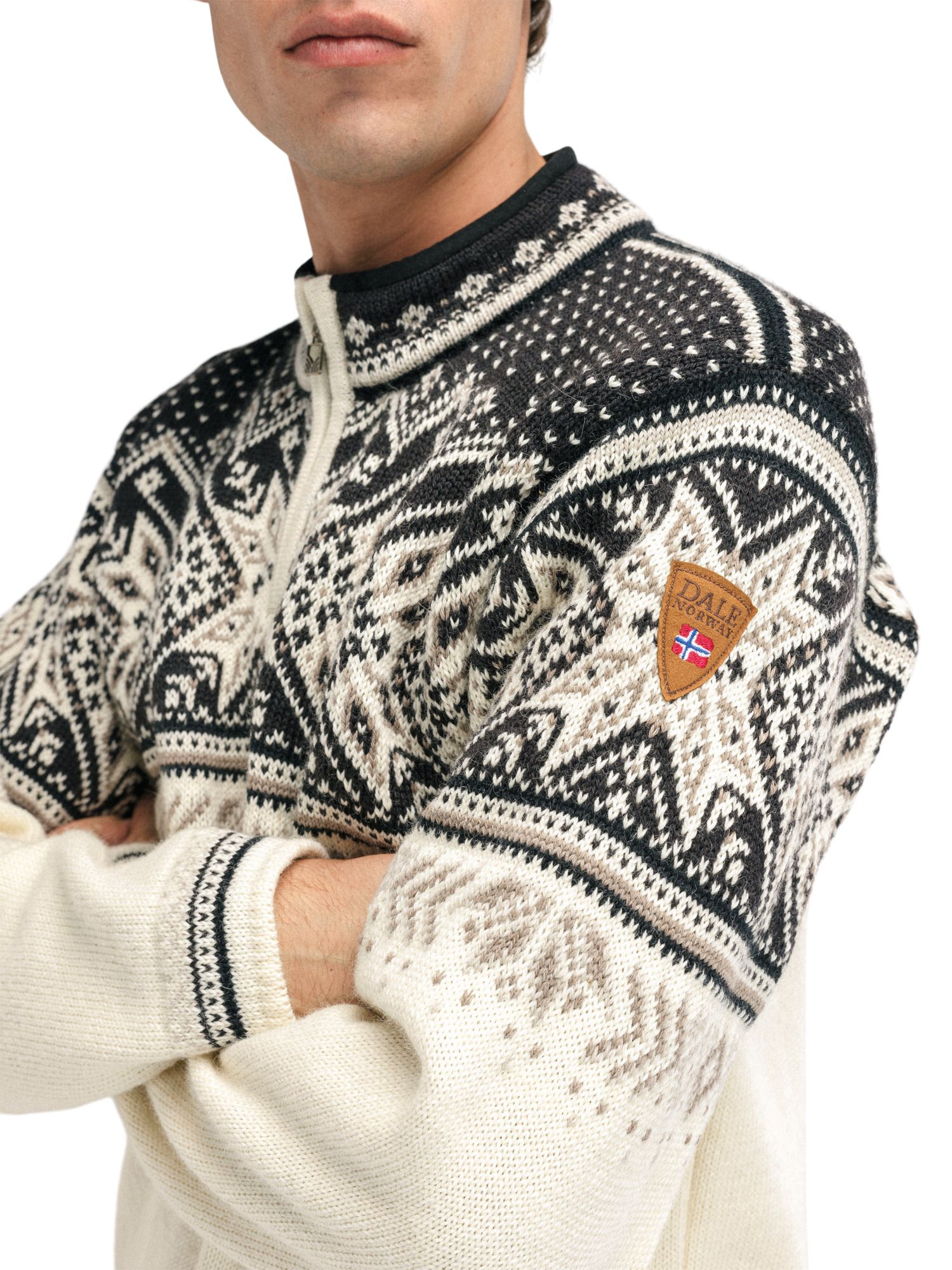 Dale of Norway Men's Vail Sweater Mountain Stone/Offwhite
