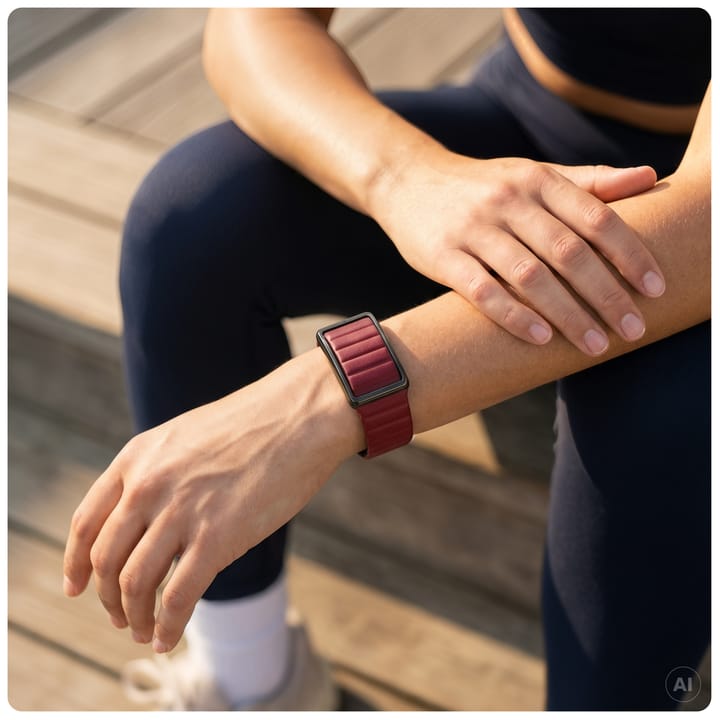 Polar Loop Magnetic Silicone Wristband Cherry Black Polar