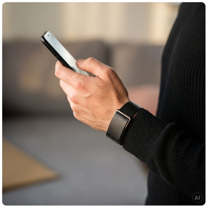 Polar Loop Leather Wristband Black Polar