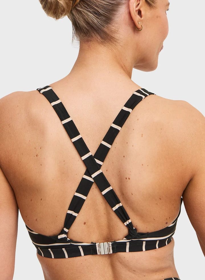 Swegmark Maui Halterneck Bikini Bra Black/beige Stripe Swegmark