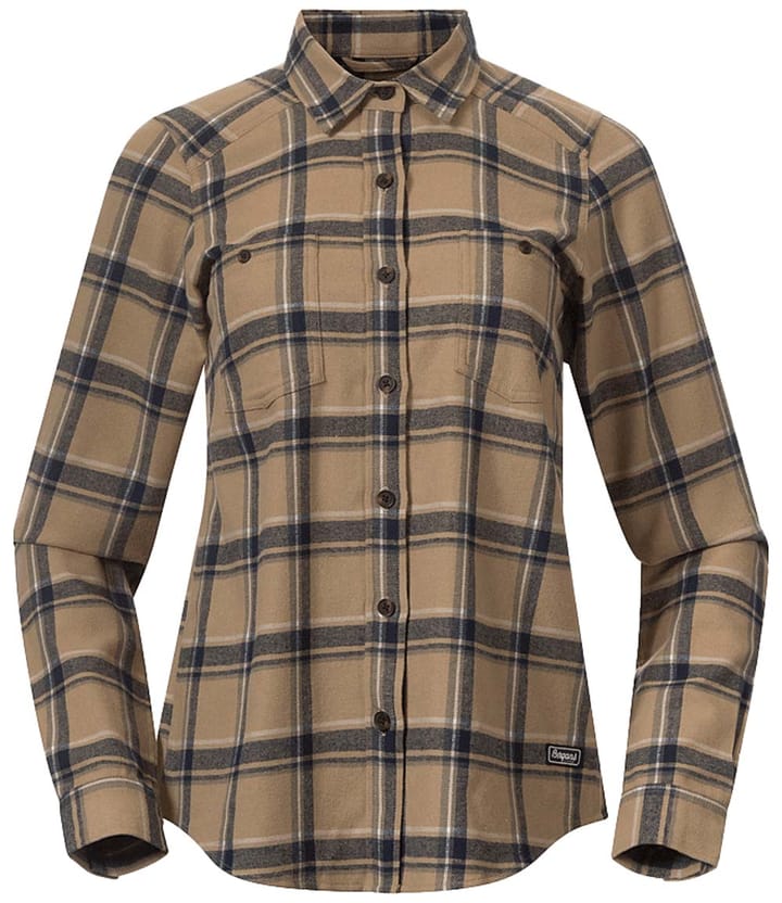 Bergans Women's Tovdal Shirt Warm Sand/Navy Blue Check Bergans