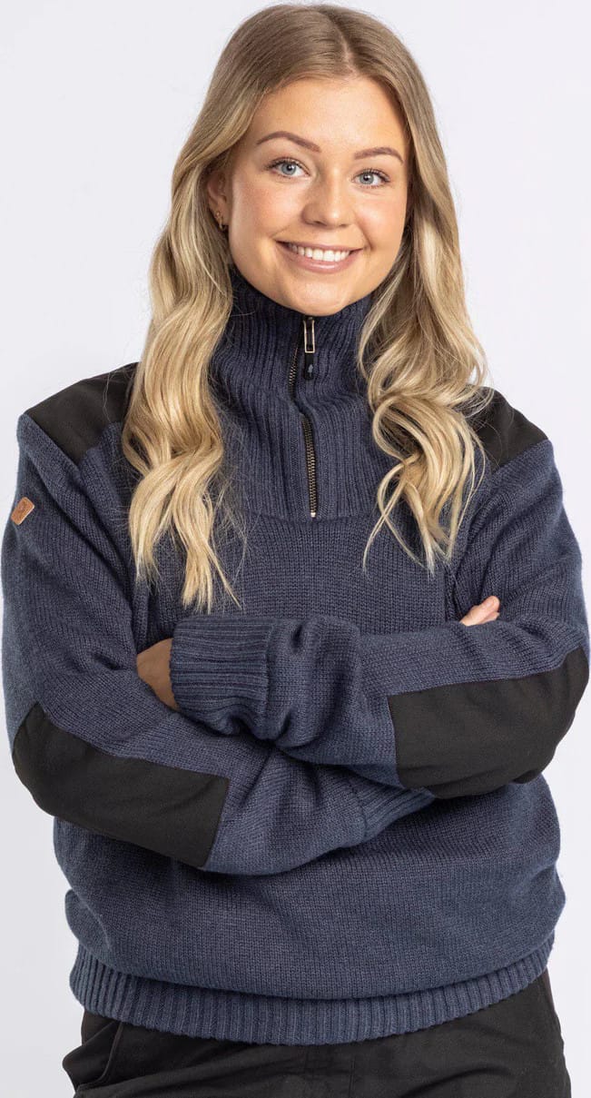 Pinewood Women's Hurricane Sweater Dark Navy Mel Pinewood