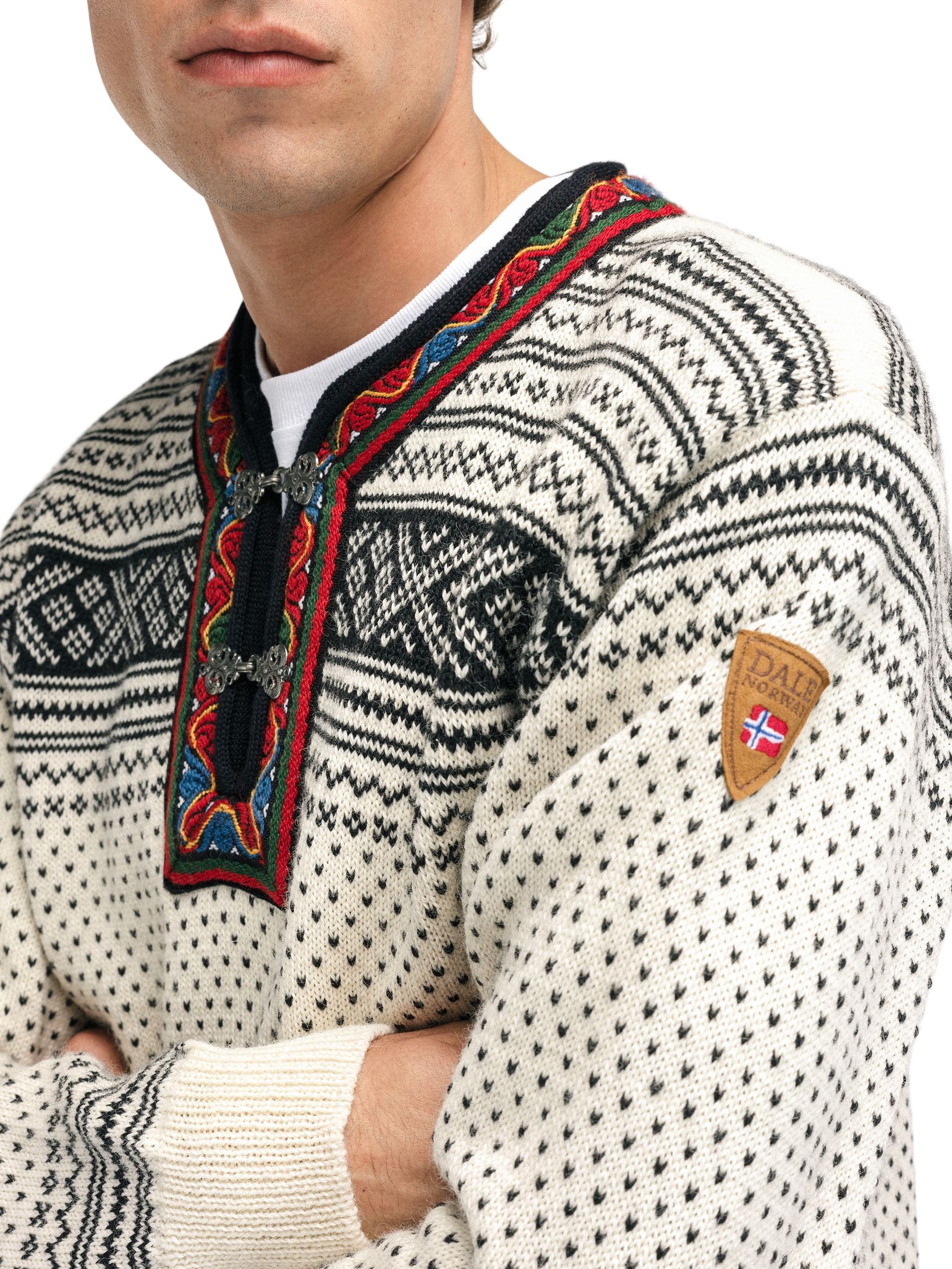 Dale of Norway Unisex Setesdal Sweater Norweigan Wool Offwhite/Black