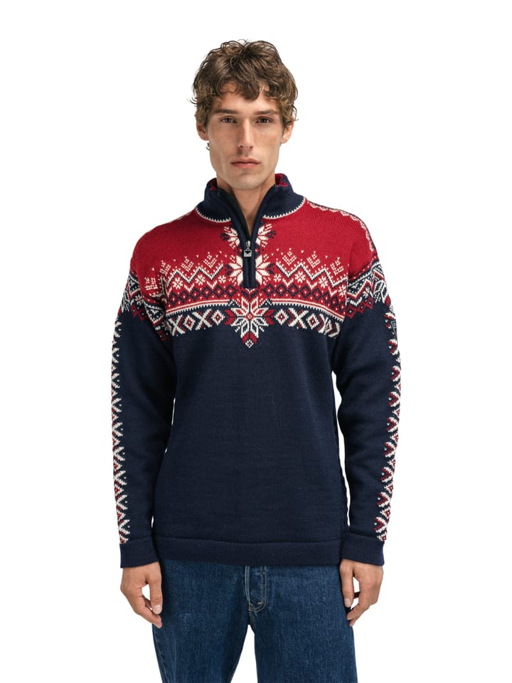 Dale of Norway 140th Anniversary Men's Sweater Navy Red Rose Offwhite Dale of Norway Dale of Norway 140th Anniversary Men's Sweater Navy Red Rose Offwhite Dale of Norway