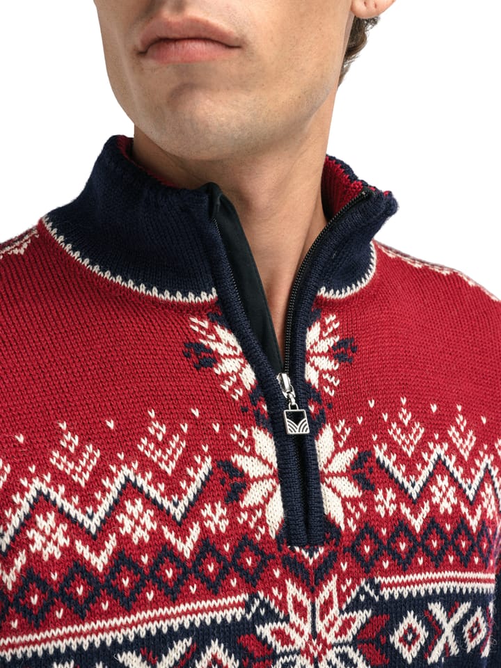 Dale of Norway 140th Anniversary Men's Sweater Navy Red Rose Offwhite Dale of Norway Dale of Norway 140th Anniversary Men's Sweater Navy Red Rose Offwhite Dale of Norway