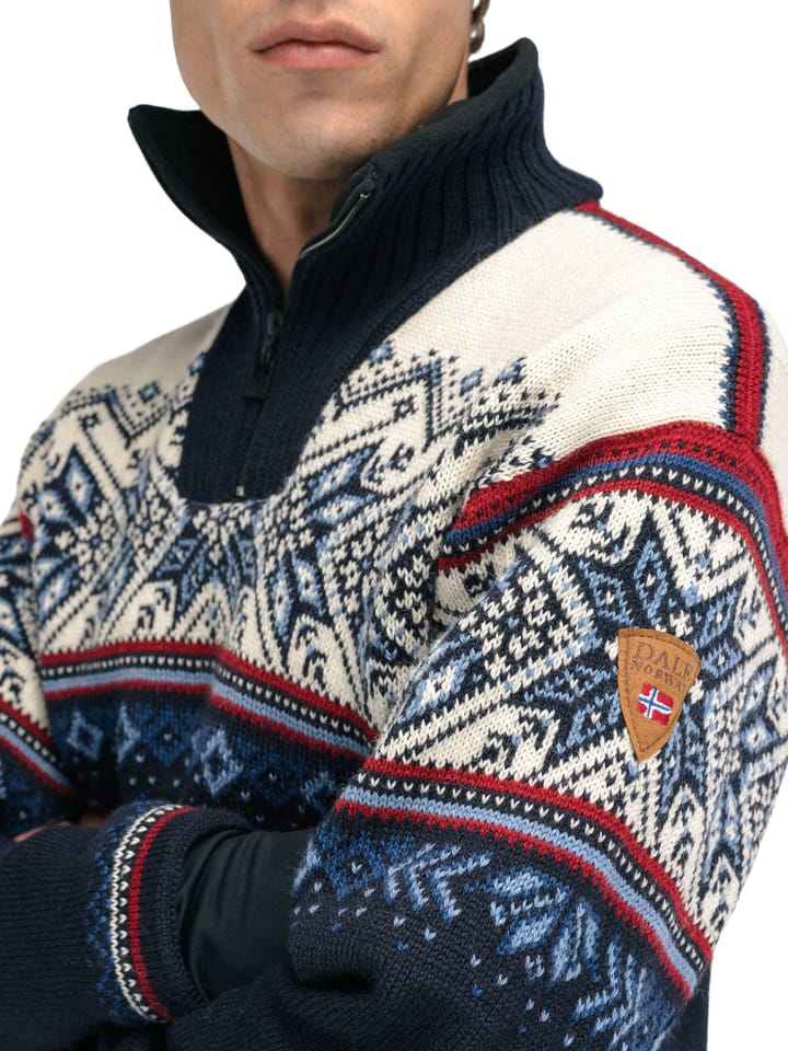 Dale of Norway Men's Vail Weatherproof Sweater Navyredroseoffwhite Dale of Norway
