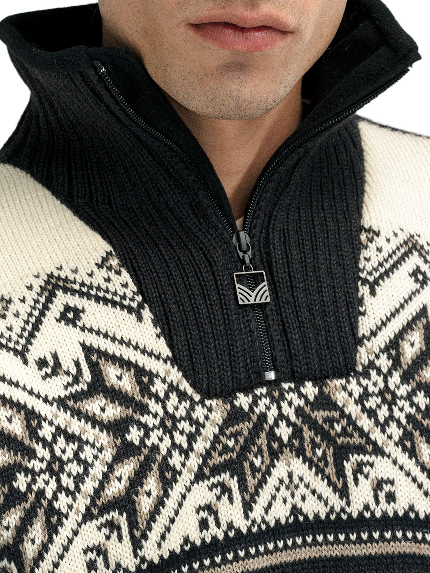 Dale of Norway Men's Vail Weatherproof Sweater Mountain Stone/Offwhite