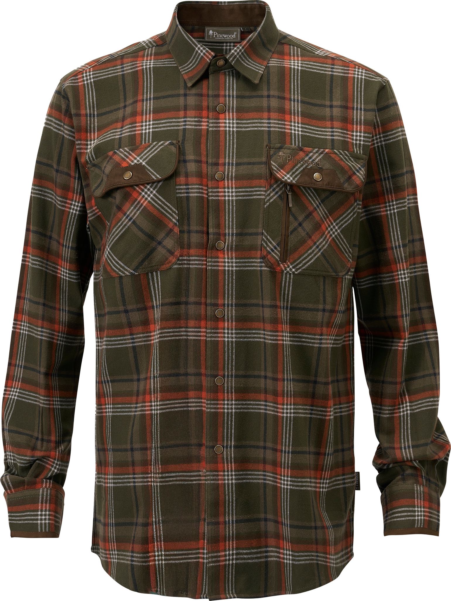 Pinewood Men's Prestwick Exclusive Shirt Green/burned Orange