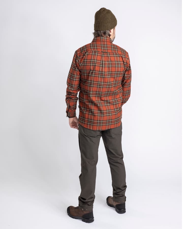 Pinewood Men's Prestwick Exclusive Shirt Dark Terracotta/Dark Green Pinewood