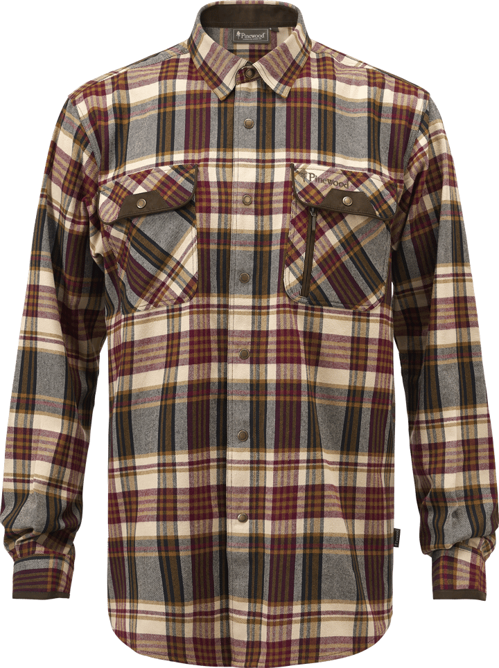 Pinewood Men's Prestwick Exclusive Shirt Bordeaux/Beige Pinewood