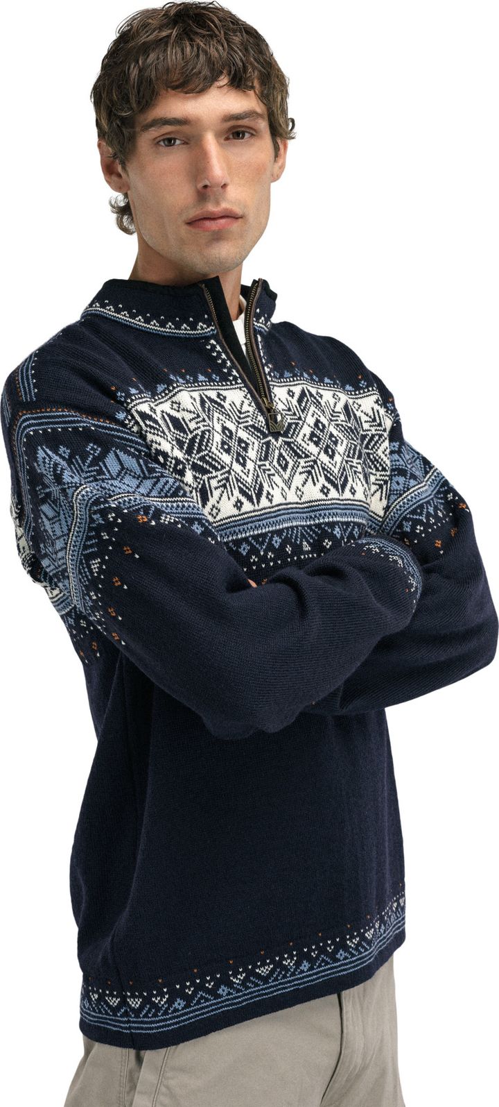 Dale of Norway Men's Blyfjell Knit Sweater Navy/Red/Offwhite/Indigo Blue Dale of Norway